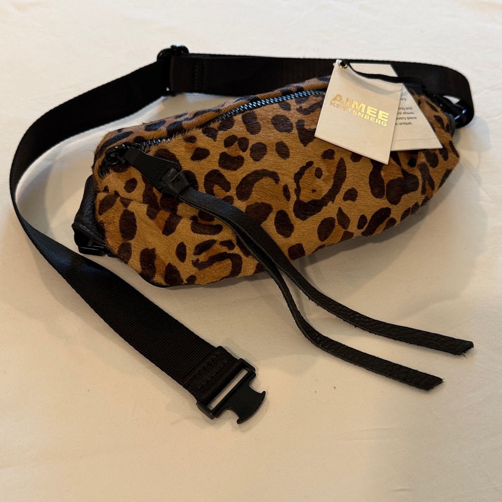 NWT Aimee Kestenberg Milan Leopard Calf Hair Bum Bag/Belt Beg/Mob Wife/RocChic